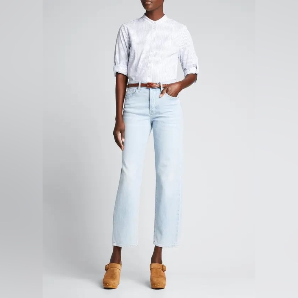 VERONICA BEARD Blake Classic Straight High Rise Stretch Blue Jeans 25 ankle crop